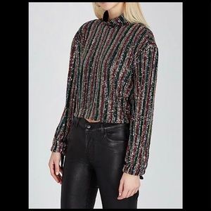 Free People Rainbow Sequin Top. Size small